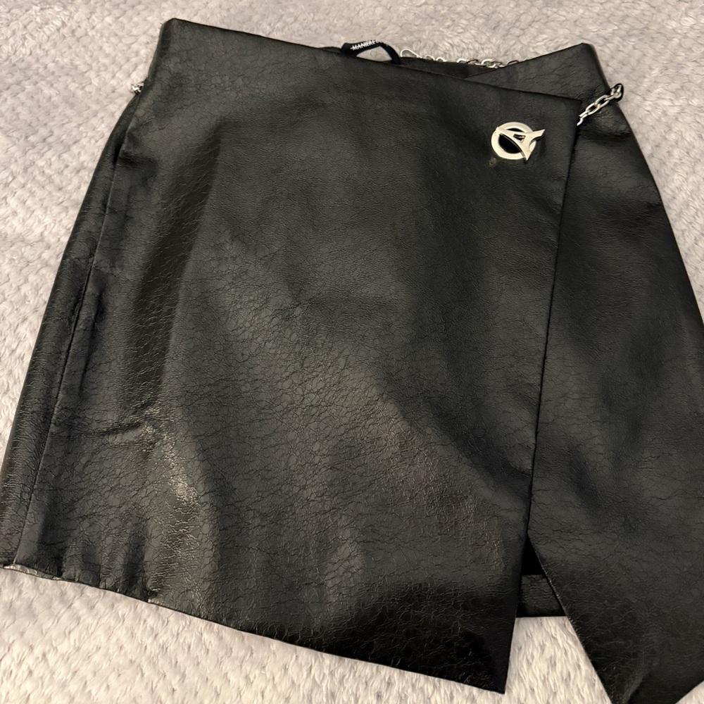 NEW faux leather wrap skirt